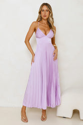 Exclusive Invite Satin Maxi Dress Lilac